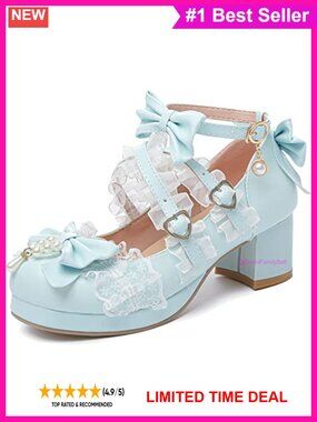 Mary Jane Pumps Cross Strap Ankle Buckle Block Heel Cute Party Shoes